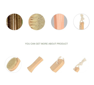 Natural Bristle Short Handle Bamboo Bath <b>Brush</b> Suitable for <b>Back</b> Skin Care - Product Image 3