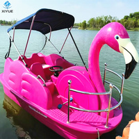 Équipement de sports nautiques Durable de haute qualité bateau de loisirs en plastique PE 5 personnes Drainage automatique bateau à pédales électrique bateau de parc