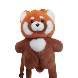 Đáng Yêu Màu Đỏ Gấu Trúc Sang Trọng Ba Lô Mềm Cotton Polyester Lông Rửa Đồ Chơi Cho Trẻ Em Người Lớn Động Vật Thiết Kế - Product Image 1