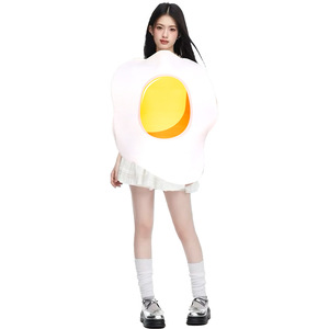 Costume de couple en éponge œuf frit pour Halloween, fête, cosplay, jeu de rôle, taille adulte, taille unique - Product Image 5