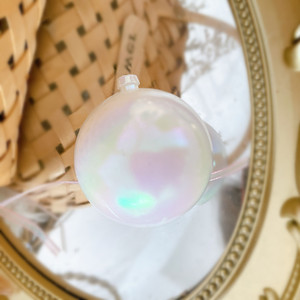 ลูกบอลคริสต์มาสอะคริลิกสีรุ้งใสสีแดงขาวทองประดับด้วยน้ำผึ้งและของหวาน สำหรับตกแต่งเค้กในงานปาร์ตี้วันหยุด - Product Image 3