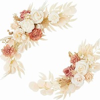Nouvelle Décoration Florale d'Angle Vintage Chinoise pour Mariage et Remise de Diplôme, en Ruban, Orange, Artificielle, en Soie Plastique Simulée, Installation Facile