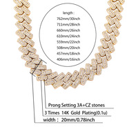Collier chaîne tennis en strass doré pour homme, style hip-hop, bijou statement glacé