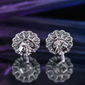SGARIT Chic Daily Wear Ruby Ear Studs 0.77CT GRC Verified Natural Ruby Inlaid With Diamonds 18K White Gold Ladies Fine Jewellery - Product Image 4
