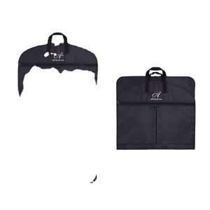Muestra gratuita de bolsa de ropa negra reciclada de alta calidad con bolsillo para zapatos RPET - Product Image 1