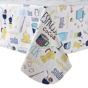 Textiles de maison, linge de table en PVC de grande qualité, housse de table décorative imperméable avec motif de service à thé bleu - Product Image 2