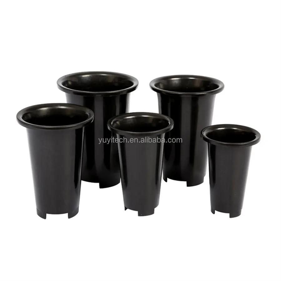 A buon mercato Tall Round 150 170 190 210 225mm Dia Large Size Black Flower Nursery piantare vasi di plastica per orchidee