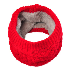 HZW-18179 Winter Double-Layer Soft Fleece Lined Thick Knit Neck Warmer Circle Scarf Windproof Fur <strong>Snood</strong> - Product Image 2