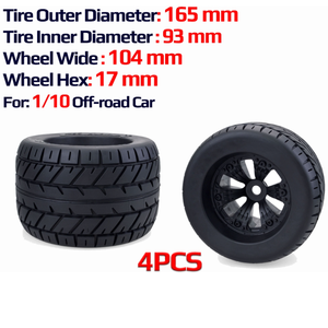 ZDRACING 165mm Ruedas Neumáticos 17mm Hub Hex 1/8 Monster Truck para Redcat Rovan <span class=keywords><strong>HPI</strong></span> <span class=keywords><strong>Savage</strong></span> XL montado GT <span class=keywords><strong>FLUX</strong></span> HSP 1/8 Monster Truck - Product Image 6