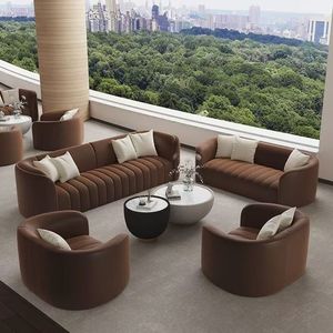 Muebles de Salón Modernos y Cómodos - Conjunto de Sofás Seccionales Tipo Chaise Longue para Sala de Estar, Salón de Uñas, Salón de Belleza, Área de Espera - Product Image 6