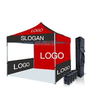 Marquesina de publicidad de aluminio para eventos al aire libre, Impresión de logotipo personalizado, carpa plegable de 10x10 pies, tienda de feria