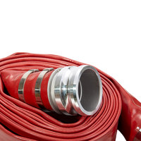 Tuyau d'incendie haute pression rouge personnalisé, diamètre 38 mm, longueur 50 pieds, flexible, résistant à l'usure, épaisseur 1,6 mm, extrusion PVC