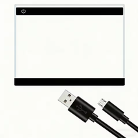 Tableta de Luz LED Metálica para Dibujar, Trazar y Copiar, con Brillo Ajustable, Regulable y Recargable, para Niños