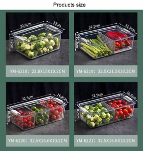 Conteneur de stockage des aliments, chambre de cuisine, réfrigérateur multifonction, gain de place, bacs de rangement avec plaque filtre - Product Image 4