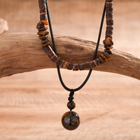 À la mode noix de coco coquille Turquoise cuir fil de cire collier ensemble chandail chaîne bijoux hommes Hip-hop collier empilable