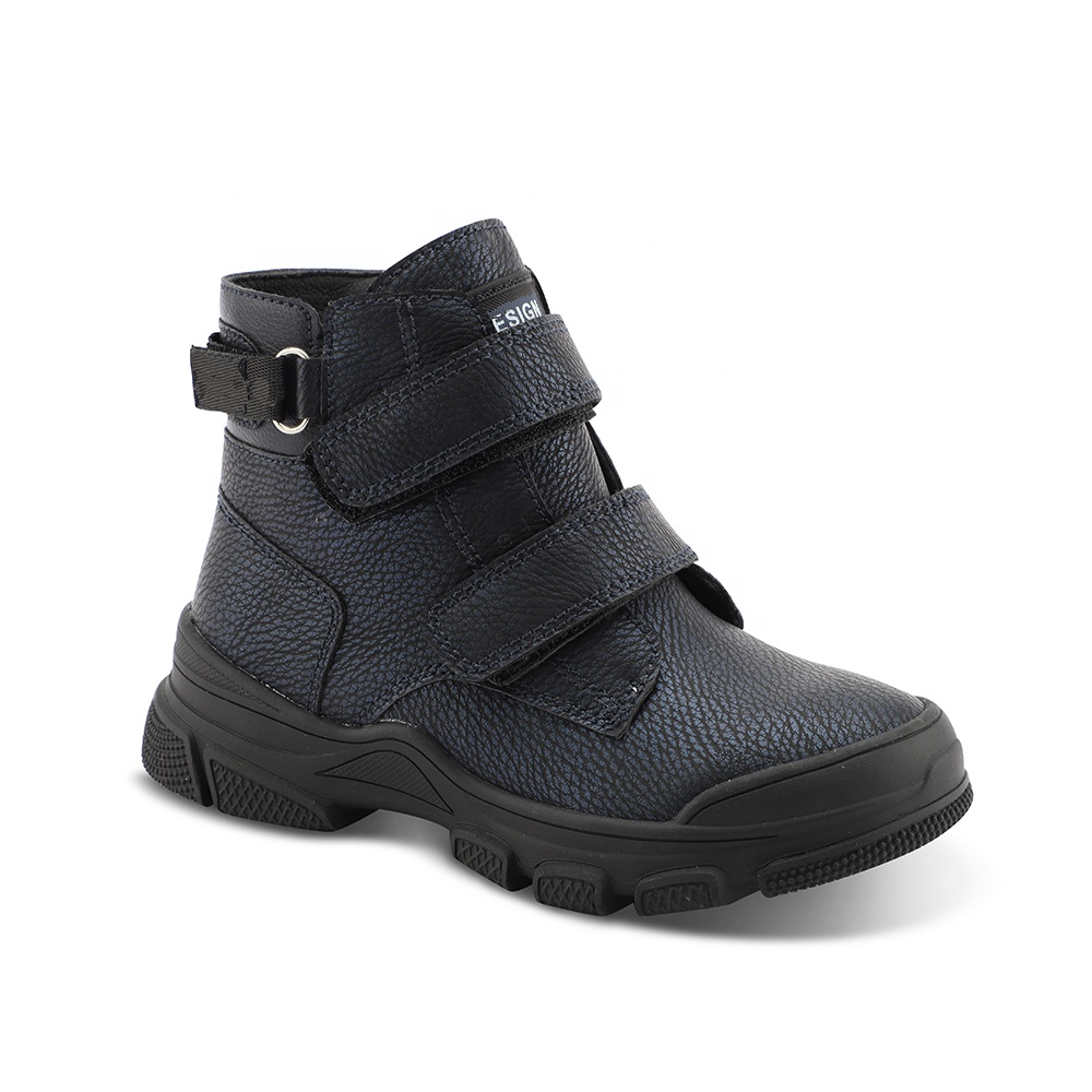 Детские теплые зимние сапоги с боковой молнией; Водонепроницаемые непромокаемые сапоги из искусственной кожи для мальчиков; Удобная и дышащая повседневная обувь