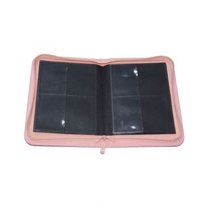 Classeur de cartes à collectionner personnalisé à 4 pochettes en cuir et PVC avec fermeture éclair et motif de sac à documents - Product Image 6