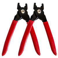 Pince à anneaux en C manuelle avec poignée en PVC rouge pour cage à poulets et lapins, scellage de saucisses, outil de fixation pour tapisserie