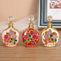 Botol Attar Isi Ulang Botol Kaca Esensial Parfum Logam Batu Perhiasan Bunga Plum Paten 12Ml #12101