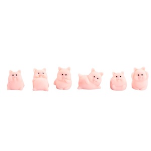 Pink Pig <b>Mini</b> Figurines Resin Cartoon Animal Dolls Desktop Decor Stress Relief Toy For Office <b>Desk</b> Kids Gift - Product Image 1