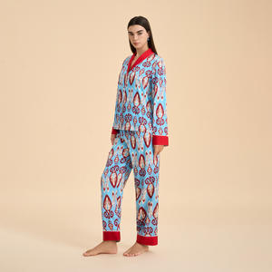 Nouvel ensemble de pyjama en satin thermique grande taille, manches longues, confortable, pour la maison, idéal pour les festivals culturels et les vacances - Product Image 3