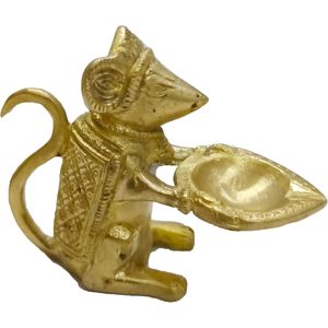Lampe à huile en laiton Ganesha, Diya, décoration d'intérieur, objet décoratif, design Art Déco, artisanat PARIJAT pour Vastu/Fengshui, bureau, Diwali, Pooja - Product Image 1
