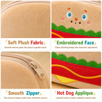 Porte-monnaie en peluche personnalisé mignon en forme de burger, mini portefeuille, pochette pour écouteurs, petite pochette, trousse de maquillage, sac à fermeture éclair Kawaii