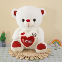 Boneka Teddy Bear Hati Cinta Grosir, Hadiah Valentine, Hewan Boneka Isi Dakron, Berbagai Ukuran, Stok Tersedia