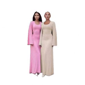 Abito T-shirt da Donna Yi, Casual, Ampio, con Scollo a U, Elegante, di Alta Qualità, a Maniche Lunghe, Lunghezza <span class=keywords><strong>Maxi</strong></span> - Product Image 1