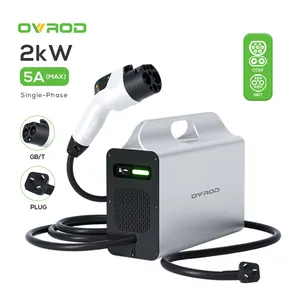 Ovrod 2KW Portable Electric Car Charger CCS DC Fast EV Charger Station com Conveniente Tensão de Entrada de Carregamento DC 220V