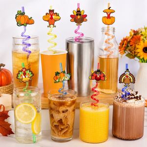 Bambus Cute <strong>Straw</strong> Topper Set Silicone Recyclable Reusable Anime Top <strong>Hat</strong> Cartoon <strong>Drinking</strong> <strong>Straws</strong> 28cm Party Custom Logo 8pcs/Bag - Product Image 2