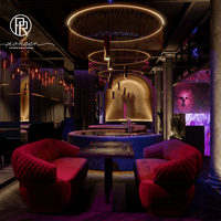 Comptoir LED en marbre translucide de luxe pour bar de discothèque, idées de sièges pour lounge de bar à chicha, design de club de danse pour boîte de nuit