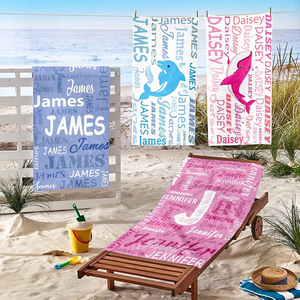 व्यक्तिगत कस्टम लोगो त्वरित सूखे बच्चे वयस्क पूल तौलिए मुद्रित रेत मुक्त माइक्रोफाइबर समुद्र तट तौलिया के नाम के साथ - Product Image 3
