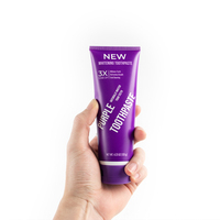 Dentifrice blanchissant violet 120g, formule 3X Tone Up, élimine les taches jaunes, haleine fraîche, service de marque privée en gros
