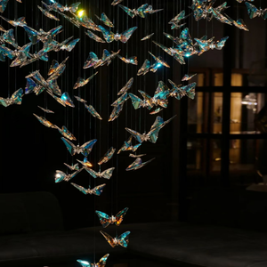 Décoration suspendue FireLux personnalisée en cristal, papillon et perles, design américain, <span class=keywords><strong>lustre</strong></span> pour salon et mariage - Product Image 1