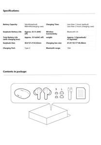 Redmi Buds 8 Pro หูฟังแบบใส่ในหู สำหรับ 5.4 พร้อมระบบตัดเสียงรบกวนแบบแอคทีฟ ไฟ LED แสดงสถานะ ใช้งานได้นานถึง 10 ชั่วโมง - Product Image 5