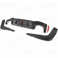 Diffuser belakang serat karbon, kit bodi Bumper bibir belakang serat karbon dengan lampu LED, 5 seri F90/M5 2017-2023