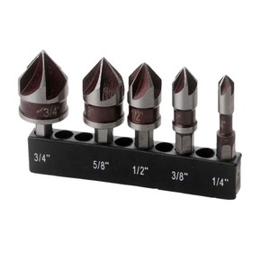 Juego de brocas avellanadoras de calidad profesional con vástago hexagonal de 1/4 a 3/4 pulgadas para trabajar la madera y perforar metal - Product Image 2