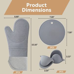 Ensemble de maniques et de protège-plats en silicone résistant à la chaleur pour la cuisson – Vente chaude - Product Image 5