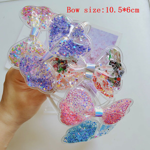 Diadema de PVC de aro de lentejuelas transparentes <span class=keywords><strong>con</strong></span> lazo de arena movediza brillante de gran tamaño <span class=keywords><strong>para</strong></span> niñas, bebés y niños - Product Image 2
