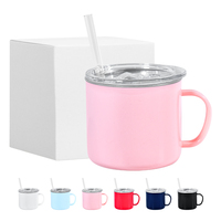 Gobelet isotherme personnalisé avec logo, 10 oz, intérieur en acier inoxydable, extérieur en plastique, avec poignée, pour les voyages, le camping, le bureau
