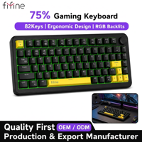 Clavier mécanique de jeu FIFINE GK2 75% avec éclairage RGB, clavier filaire à commutation à chaud, macros programmables pour ordinateur de bureau et ordinateur portable