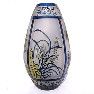 사용자 정의 독특한 샌드 블라스트 멀티 컬러 유리 꽃병 꽃병 아트 홈 데코레이터 - Product Image 4