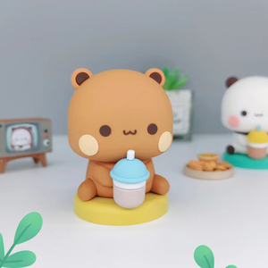 Boneka Panda Bubu dan Dudu, Mainan Figur Koleksi Lucu, Boneka Beruang Kawaii, Ornamen Dekorasi Meja - Product Image 5