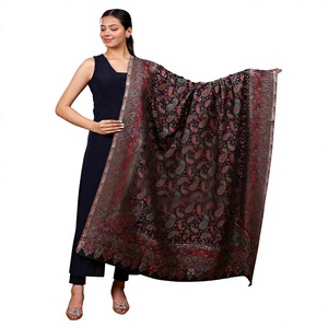 Ethnic Paisley Floral Dot Pure Wool Shawl Hijab Scarf Long <b>Head</b> Covering Casual Winter <b>Wrap</b> Skin-Friendly for Women - Product Image 1