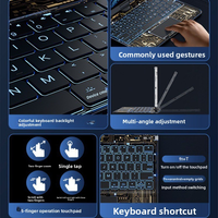 IFacemall Coque de tablette flexible en cristal à rotation 360° pour iPad Air 13 pouces (M3) 2025 avec clavier sans fil léger