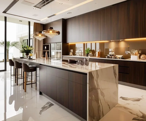 Cuisine modulaire en bois moderne sur mesure Santopova, ensemble complet, prêt à l'emploi pour les applications de salle à manger, de centre commercial et de villa - Product Image 5