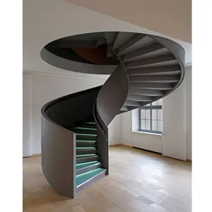 Profesyonel tasarım ceviz pedalı kalınlaşmış cam korkuluk sanatçı kapalı çelik yapı ark merdiven