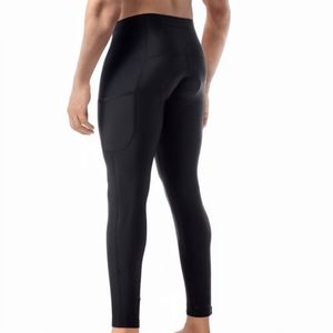Pantalon de cyclisme sans couture noir pour homme, respirant, anti-transpiration, extensible dans quatre directions, taille adulte - Product Image 1