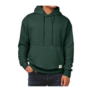 Sweat-shirt à capuche uni |   Sweat à capuche en polaire douce polyester/coton, anti-rétrécissement, respirant, coupe-vent, motif uni - Product Image 3